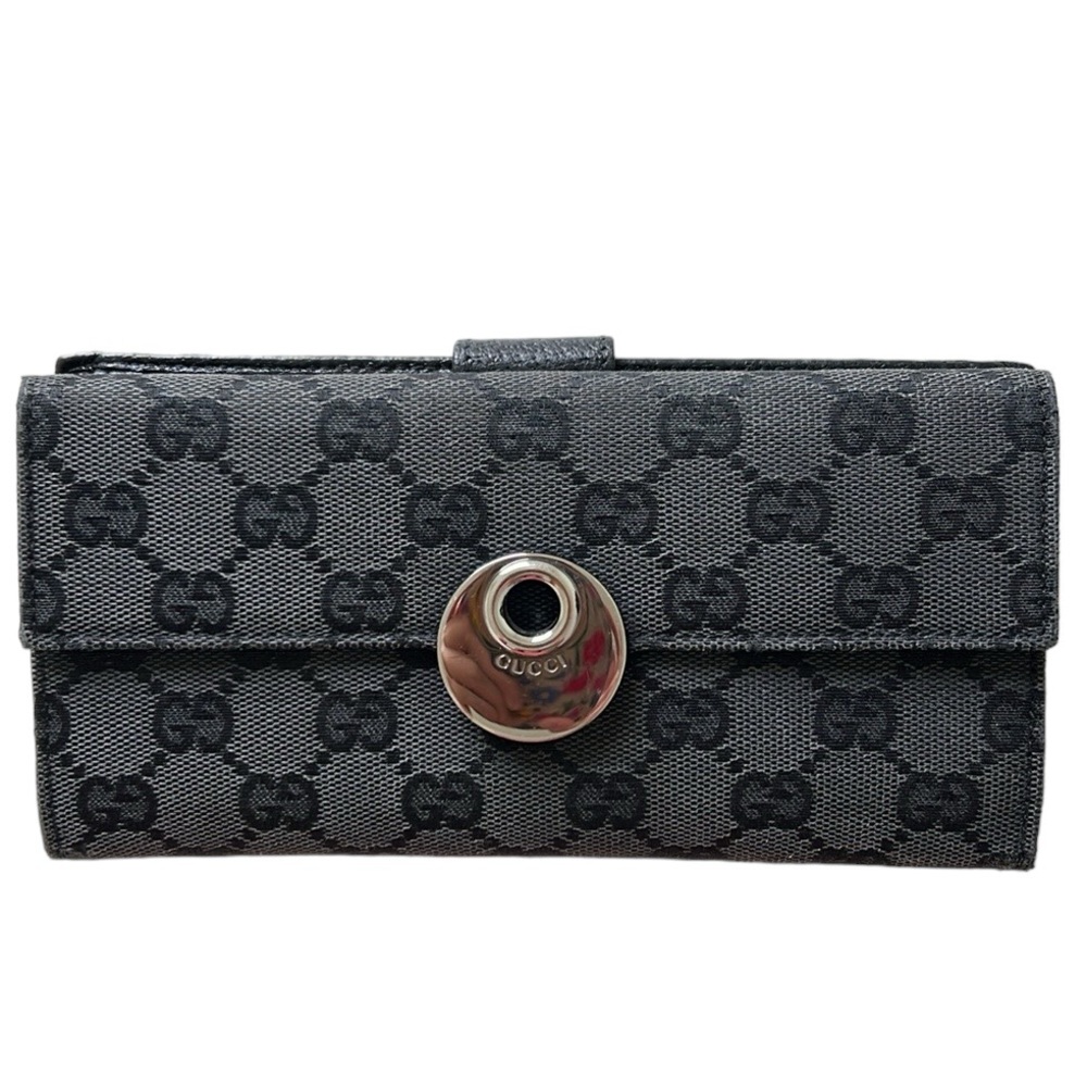 Gucci Continental Black Canvas Wallet
